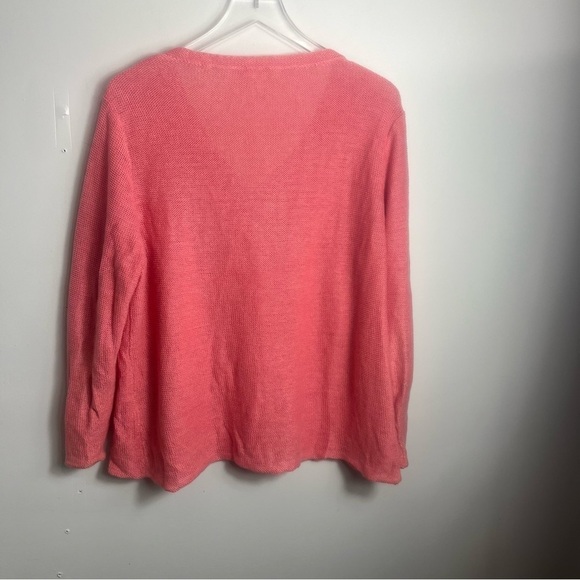 Eileen Fisher Coral Hemp top size Large 1813 - Picture 3 of 3
